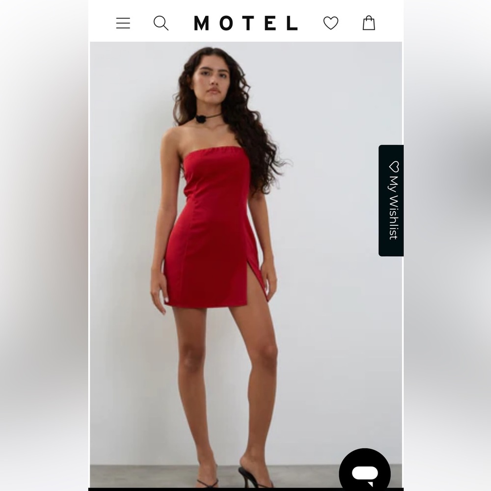 Motel Rocks Tannesa Bandeau Mini Dress In Deep Red Satin